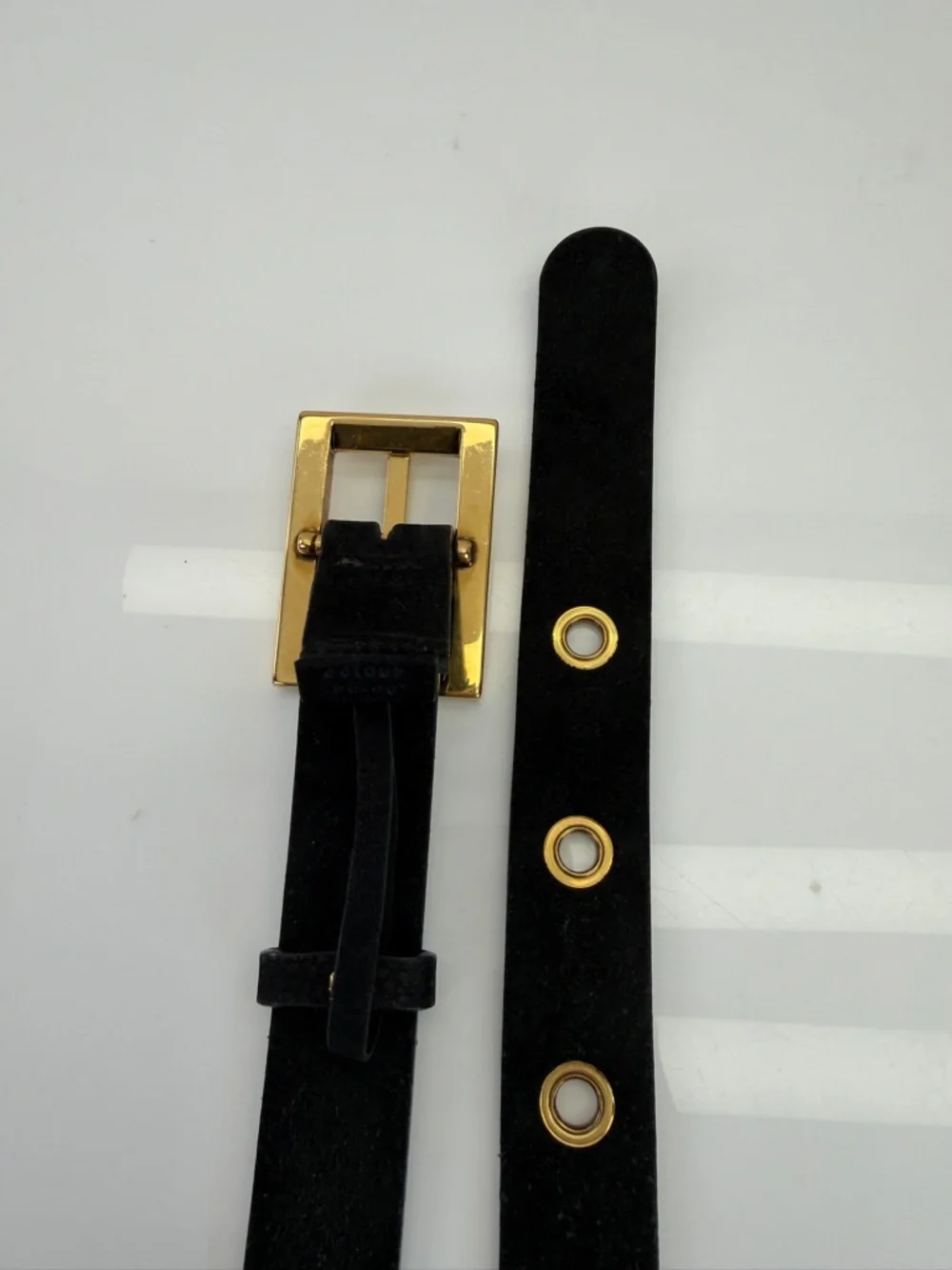 Gucci Black Leather Square Buckle Waist Belt 85/34”